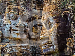 Faces in Bayon Temple, Angkor Wat, Cambodia