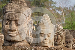 The faces at the Bayon Temple, Siem Riep, Cambodia. Face