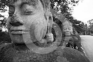 Faces of the Causeway, South gate, Angkor Thom