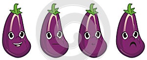 Faces of different eggplant