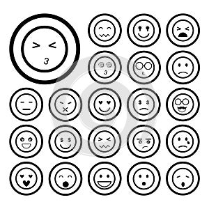 Faces emoticon icons set