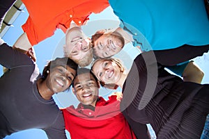 Faces of smiling Multi-racial college students