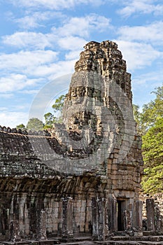 Faces on the towers of Angkor Thom temple, Siem Reap, Cambodia, Asia