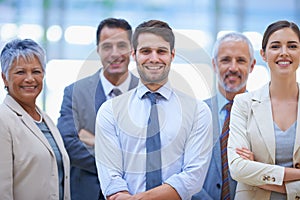 Faces you can trust. A cropped portrait of a group of happy businesspeople.