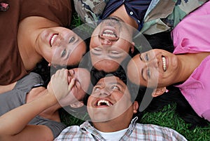 Faces of Young Hispanic friends