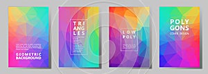 Facet polygonal abstract cover pages, low poly set