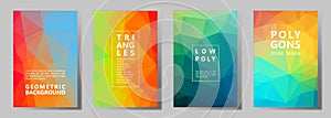 Facet polygonal abstract cover pages, low poly set