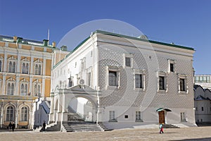 The faceted chamber in the Moscow Kremlin on a Sunny day,