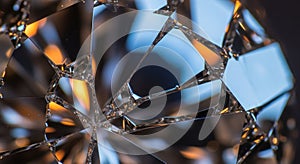 Faceted diamond displaying intricate geometric patterns