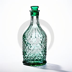 Faceted Green Bottle With Glass Lid - Barroco Style photo