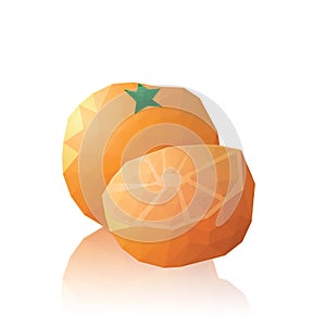 Faceted orange. Vector illustration decorative design