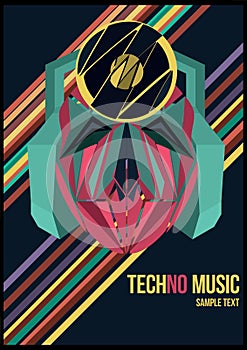 faceted techno music background. Vector illustration decorative design