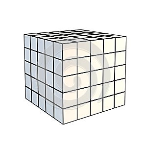 Faceted white 3d cube photo