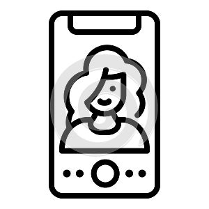 Facetime call icon, outline style