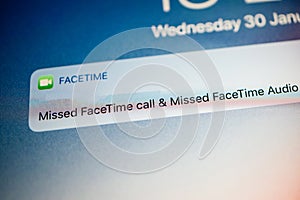 FaceTime missed calls notifications