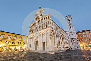 Fachade of the Church San Micheleen Foro, Lucca, Italia