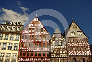 Fachwerk houses at Romerberg in Frankfurt