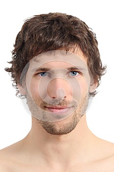 Facial close up of an attractive man face