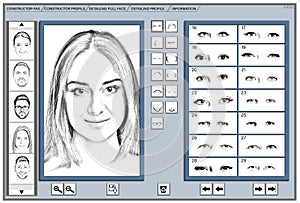 Facial composite software for reconstructing suspected person`s face