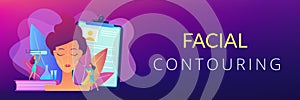 Facial contouring concept banner header.