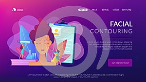 Facial contouring concept landing page.