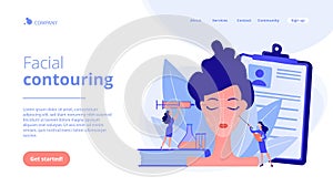 Facial contouring concept landing page.