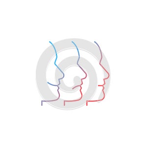 Facial expressions gradient linear vector icon
