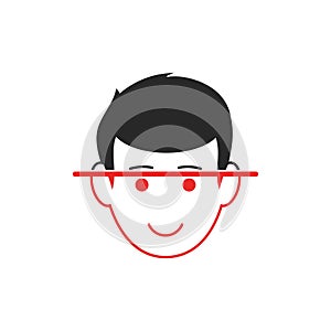 Facial identify isolated vector illustration. Simple icon design.