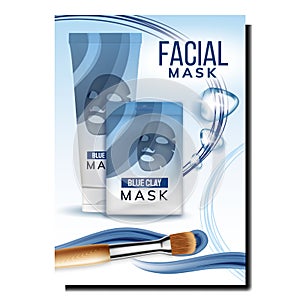 Facial Mask Cosmetician Promotional Poster Vector