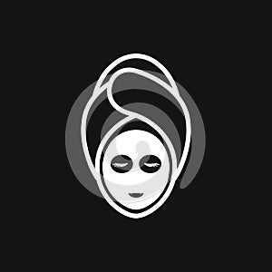 Facial mask icon logo, illustration,  sign symbol for design