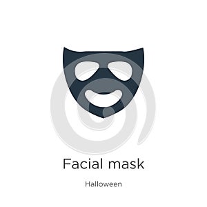 Facial mask icon vector. Trendy flat facial mask icon from halloween collection isolated on white background. Vector illustration