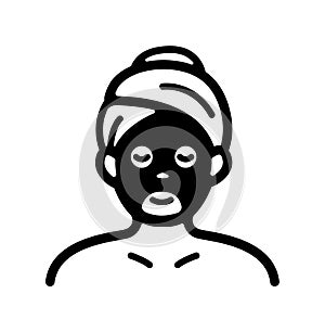 Facial mask, mud pack icon illustration