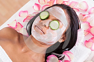 Facial mask of woman