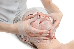 Facial massage with scrub mask