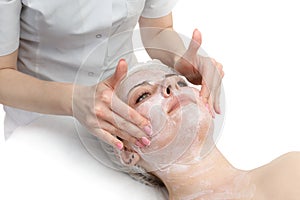 Facial massage with scrub mask