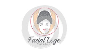 Facial massage, skin care logo vector