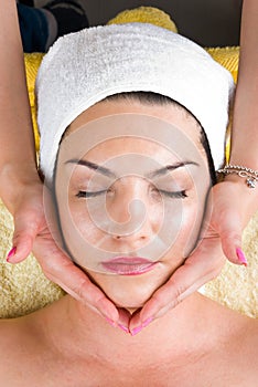 Facial massage at daily spa