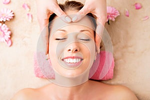 Facial massage at spa