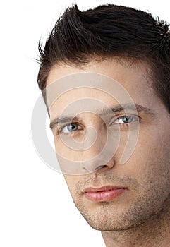 Facial portrait of goodlooking man