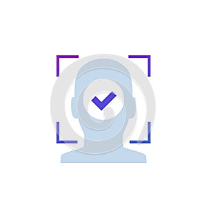 facial recognition or biometric face scan icon