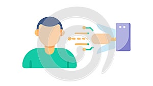 Facial Recognition Scan Technology Vector, vector design Generative AI