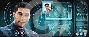 Facial recognition technology scan and detect people face for identification