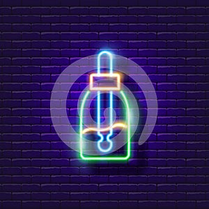 Facial Serum neon icon. Beauty and youth concept