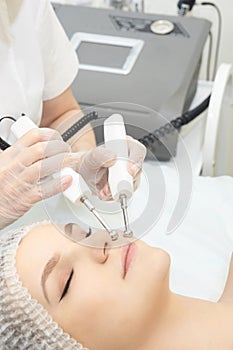 Facial spa cosmetology procedure. Skin care lift anti age