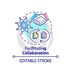 Facilitating collaboration concept icon