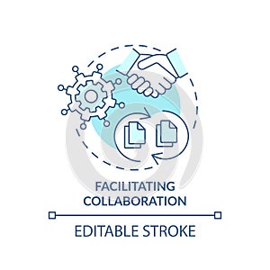 Facilitating collaboration turquoise concept icon