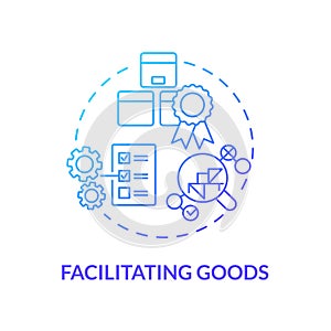 Facilitating goods blue gradient concept icon