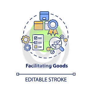 Facilitating goods concept icon photo