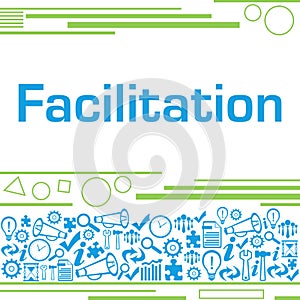 Facilitation Green Blue Texture Bottom Square Business Symbols