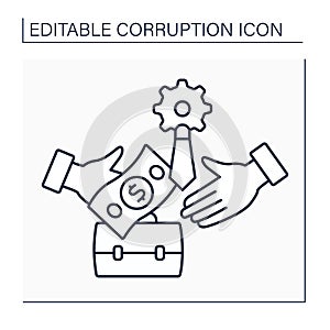 Facilitation payment line icon